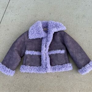 SOLD NFS Free People Lavender Faux Leather Sherpa Kiki Penny Lane Jacket XS